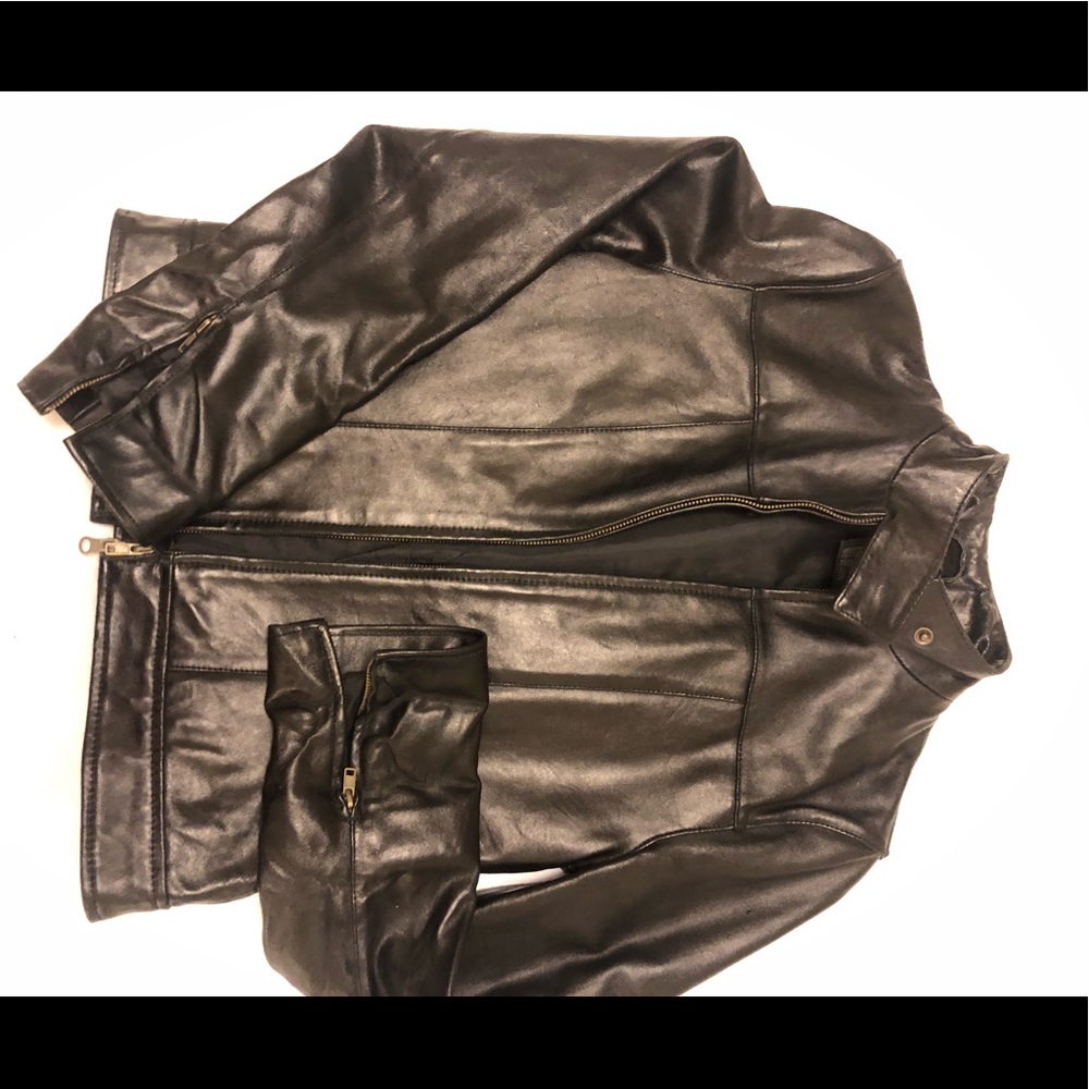 Le Chateau leather motorcycle style jacket